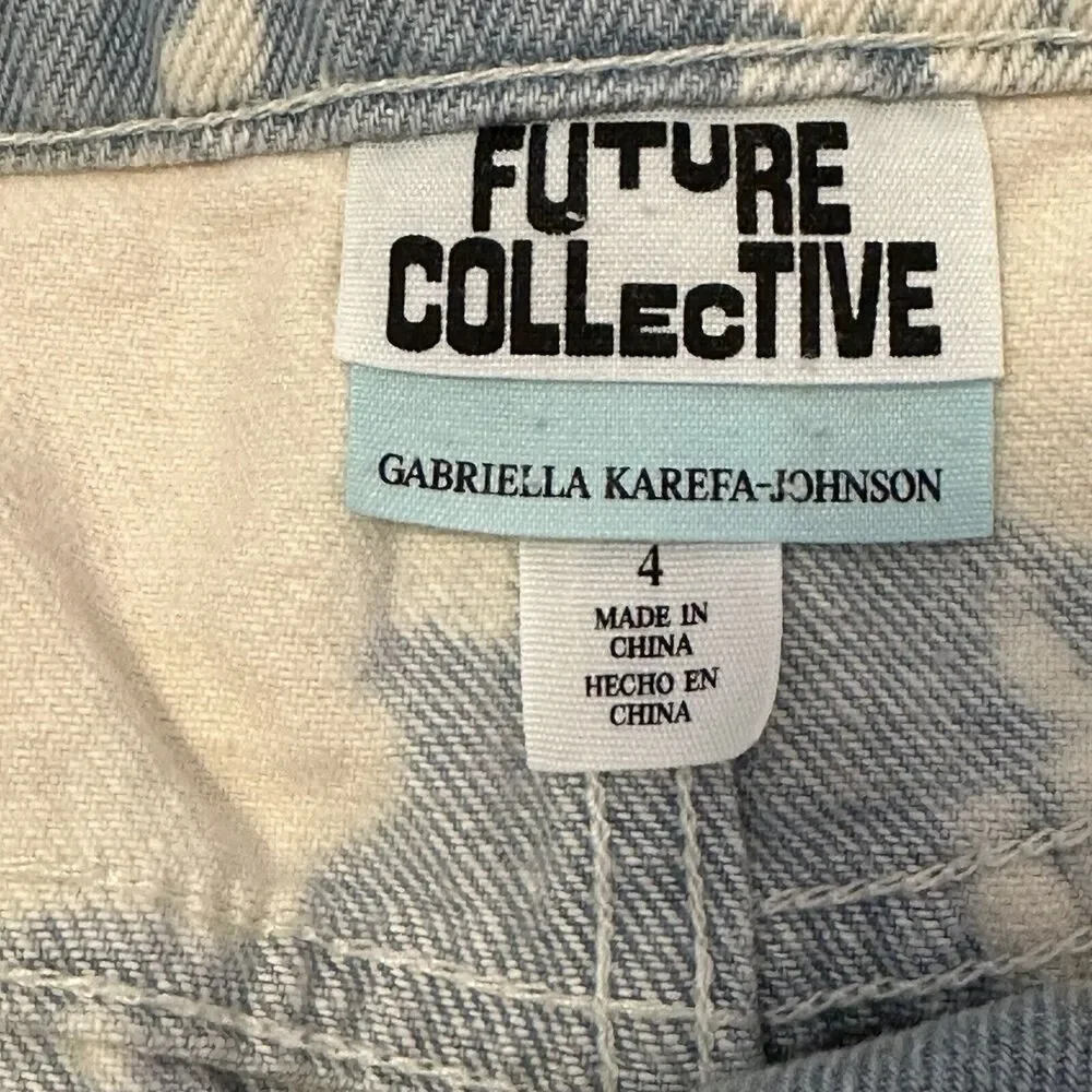 Future Collective‎ with Gabriella Women's High-Rise Midi Denim Skirt Size 4 New